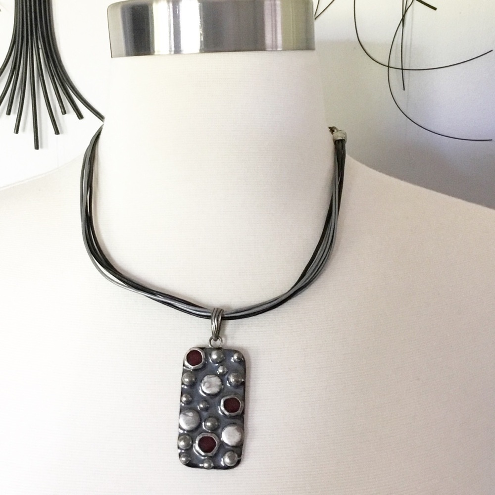 Chicos Silver Large Pendant Necklace